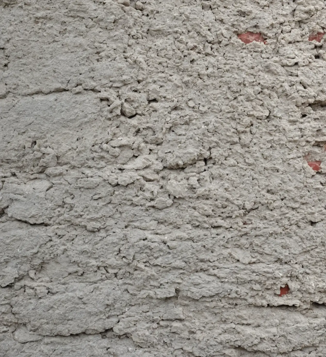 Een ruwe witte muur die met een spaan glad gestuct wordt